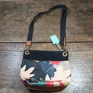 Fossil Bucket Crossbody Purse Bag Pockets Floral Adjustable Strap